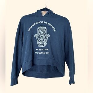 Inspirational quotes lightweight crop style hoodie size S